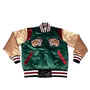 Headgear Classics HGC Wu Tang Clan Tiger Bomber Jacket Green Satin Mens Size M